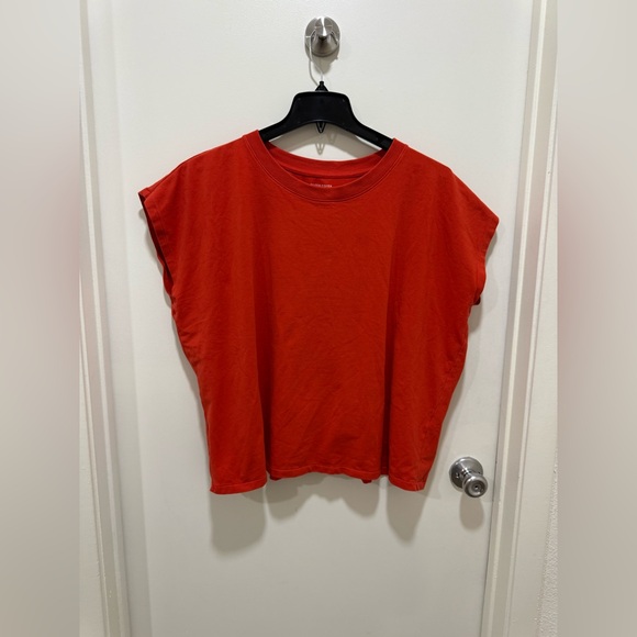 Eileen Fisher Tops - Eileen Fisher Women's Vibrant Red Orange Organic Cotton Spandex Shirt Size 1X